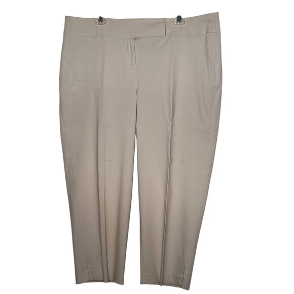 Lane Bryant Womens Beige Dress Capri Pants Size 20 Stretch Blend - Picture 1 of 9